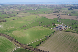 aerial view of the Wildlife Trust's newly-aquired rewildling site at Nunwell, Isle of Wight 