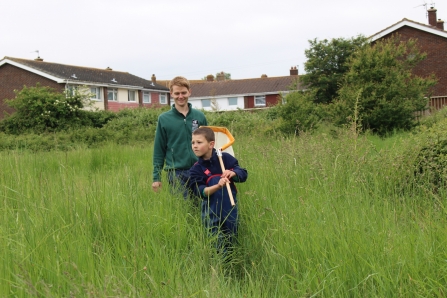 Volunteer and and child at Miltons Locks nature reserve