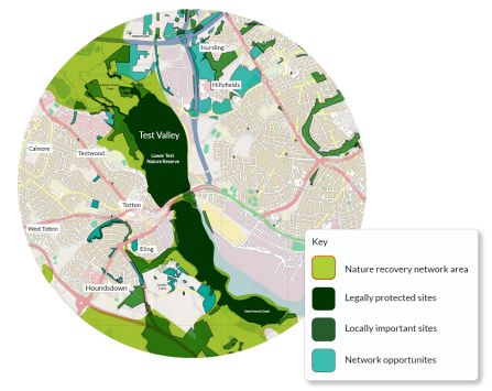 Test Valley local ecological network map