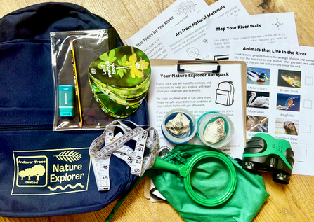 Contents of a Nature (Curious) Explorer Backpack, developed through the 'Living by the Ash Tree Waters' project © James Aldridge