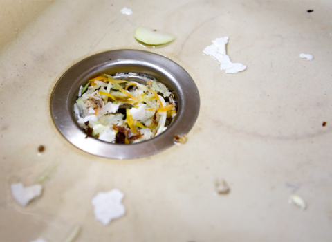 Food in sink drain © Getty Images