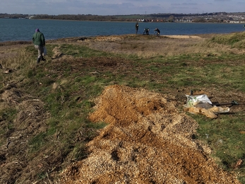 New shingle bank on Pewit Island