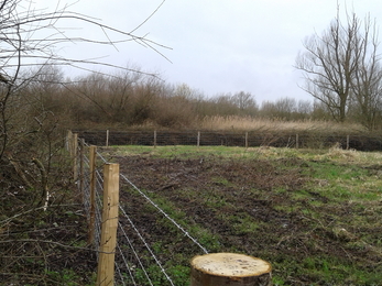 New fencing at south east corner of Fishlake Meadows
