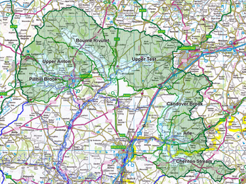 Watercress and Winterbournes catchment areas map