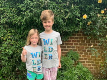 Henry and Elsie in Wilder T-shirts
