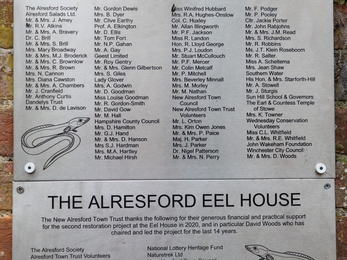 Plaque to celebrate renovations to Alresford Eel House © Roy Gentry