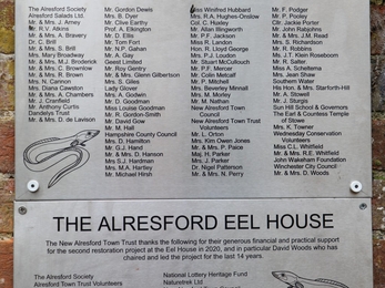 Plaque to celebrate renovations to Alresford Eel House © Roy Gentry