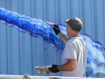 ATM painting thresher shark mural © Bret Charman