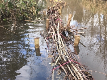 Hazel faggot for the Romsey Barge Canal restoration