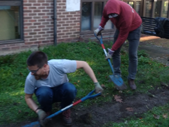 Action Asylum Volunteers digging 