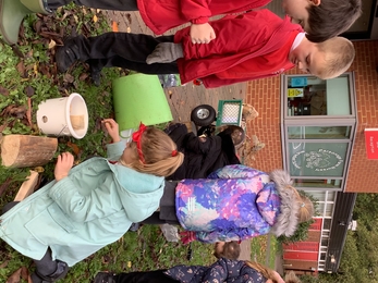 Parsonage Farm Infants pupils making beetle bucket