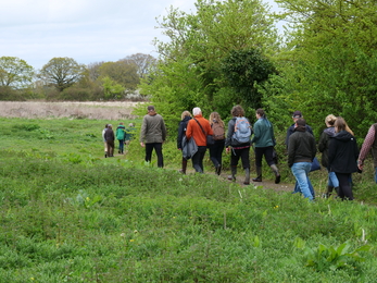 Group of people walking across Wilder Little Duxmore