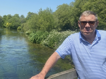 Martin Miles by a chalk stream © Martin Miles