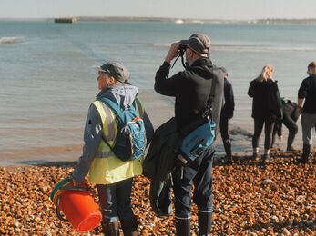 Nicky volunteering at the Enthuse Portsmouth event helping to inspire local Portsmouth children about the wonders of Solent marine
