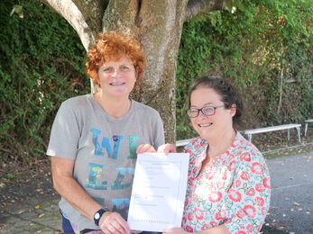 Jill Doubleday with Tree Guardian, Isobel.