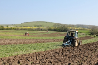 Tractor in field