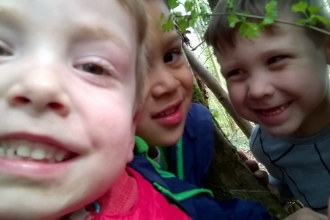 Children in den at Forest School