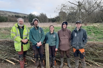 Woodland Apprentices at the Isle of Wight Hedgelaying Competition 2020 © HIWWT