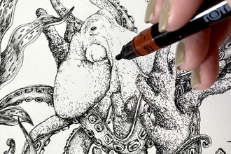 Octopus drawing © Hannah Horn