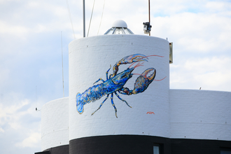 Lobster mural at Hamble Harbour
