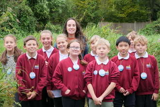 Whitchurch School pupils with Megan McCubbin 