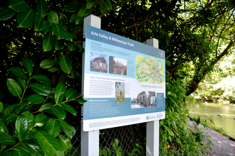 Interpretation board by the Arle © Hampshire & Isle of Wight Wildlife Trust