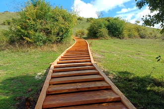 New steps being installed at St Catherine's Hill Nature Reserve