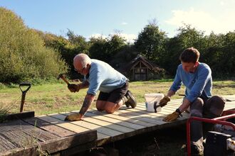 New boardwalk being installed at Testwood Lakes Nature Reserve