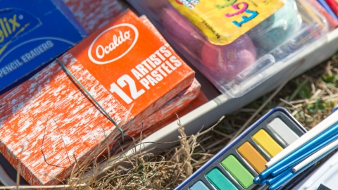 Art materials outdoors