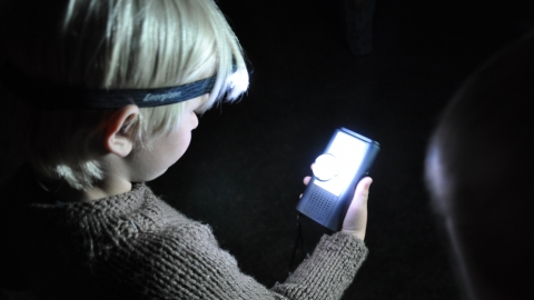 Child with a bat detector