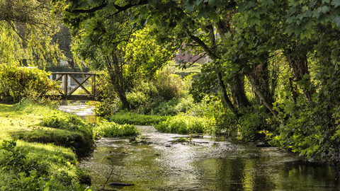 Cheriton Stream in Cheriton Village © Simon Newman