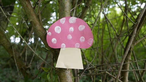 Finger paint mushroom craft