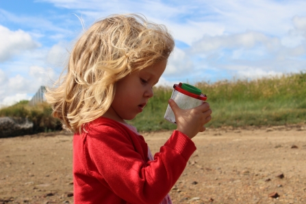 Young girl exploring Milton Locks