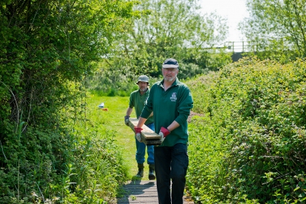 Volunteer work party at Farlington Marshes nature reserve
