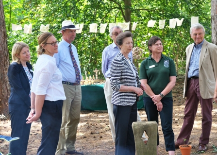 Princess Royal hearing about Woodland therapy