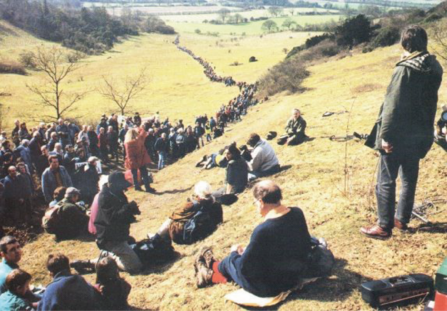 Ramblers on Shirburn Hill listen to Gordon Prentice © Andrew Bennett
