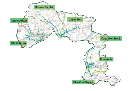 Watercress and Winterbournes catchment areas map