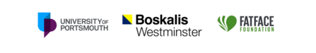 logos of partners - University of Portsmouth, Boskalis Westminster, FatFace Foundation