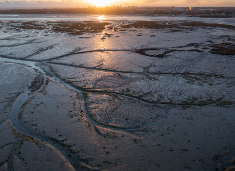 sunset at langstone harbour